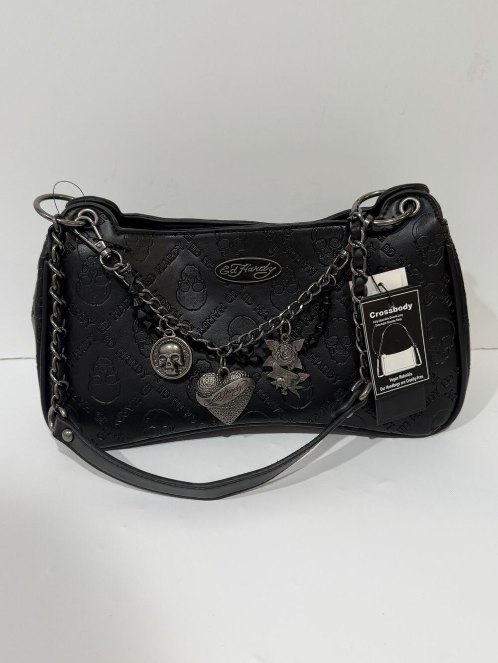 ed hardy purse handbag Black With Beautiful Charms